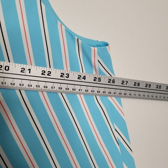 Ann Klein blue white striped preppy plus size summer trapeze short dress size 2x - Picture 7 of 8